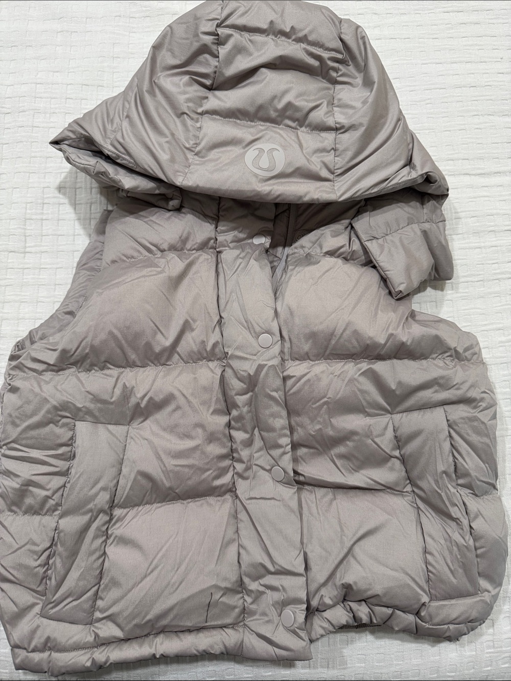 lululemon athletica Light Taupe Puffer Vest with Hood